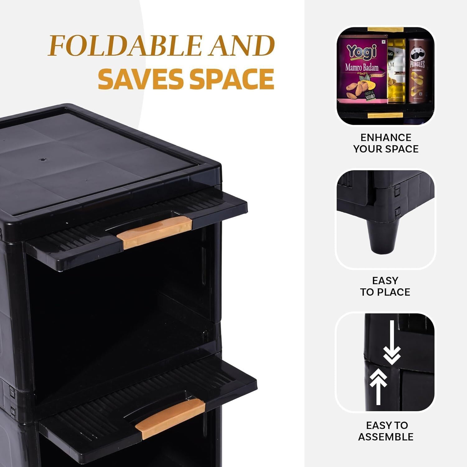 Image of J K INTERNATIONAL 5 Compartments Plastic Chest of Drawers
