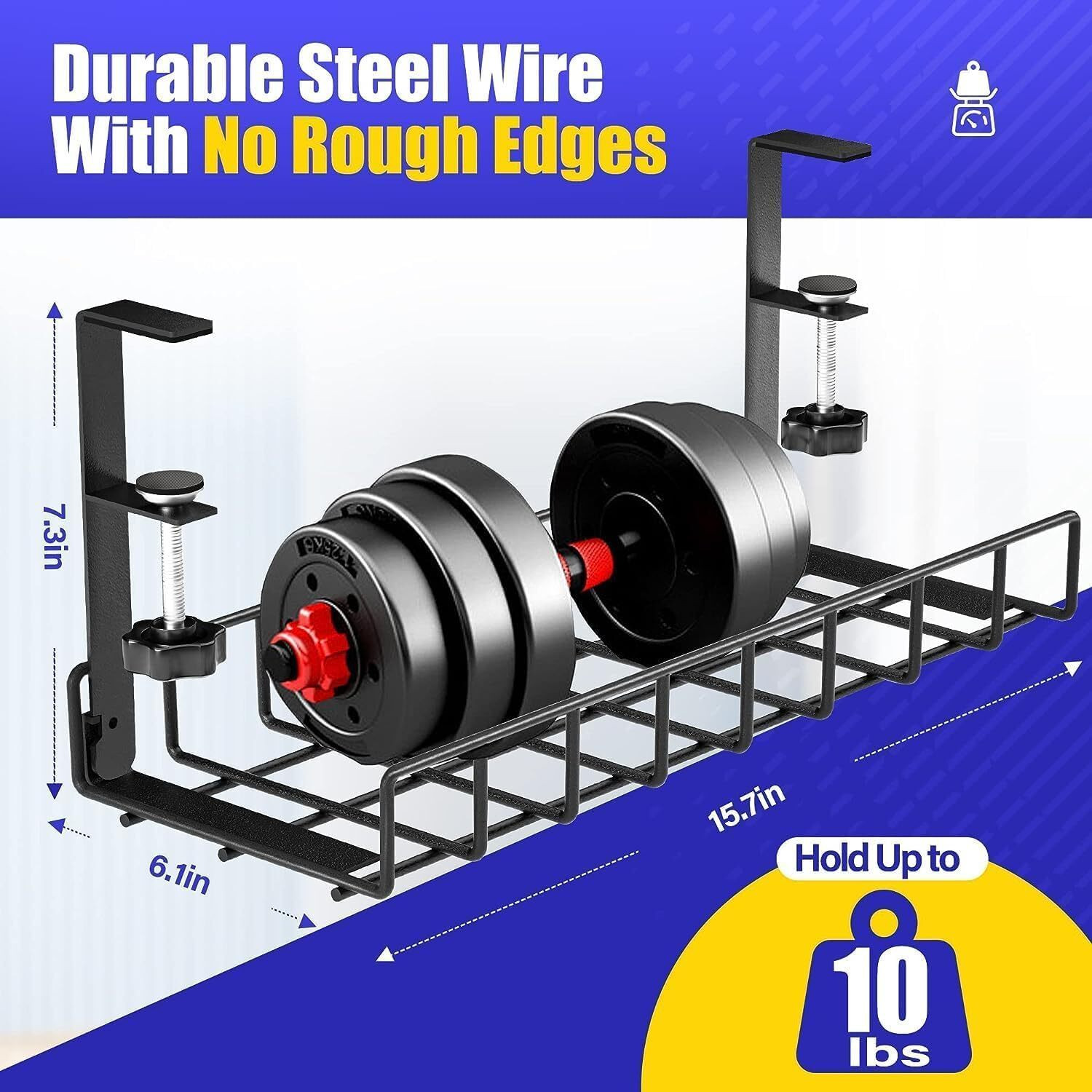 Image of RAGRO 1 Compartments Metal Cable Management Under Desk for Easy Mounting Metal Cable Tray Holder