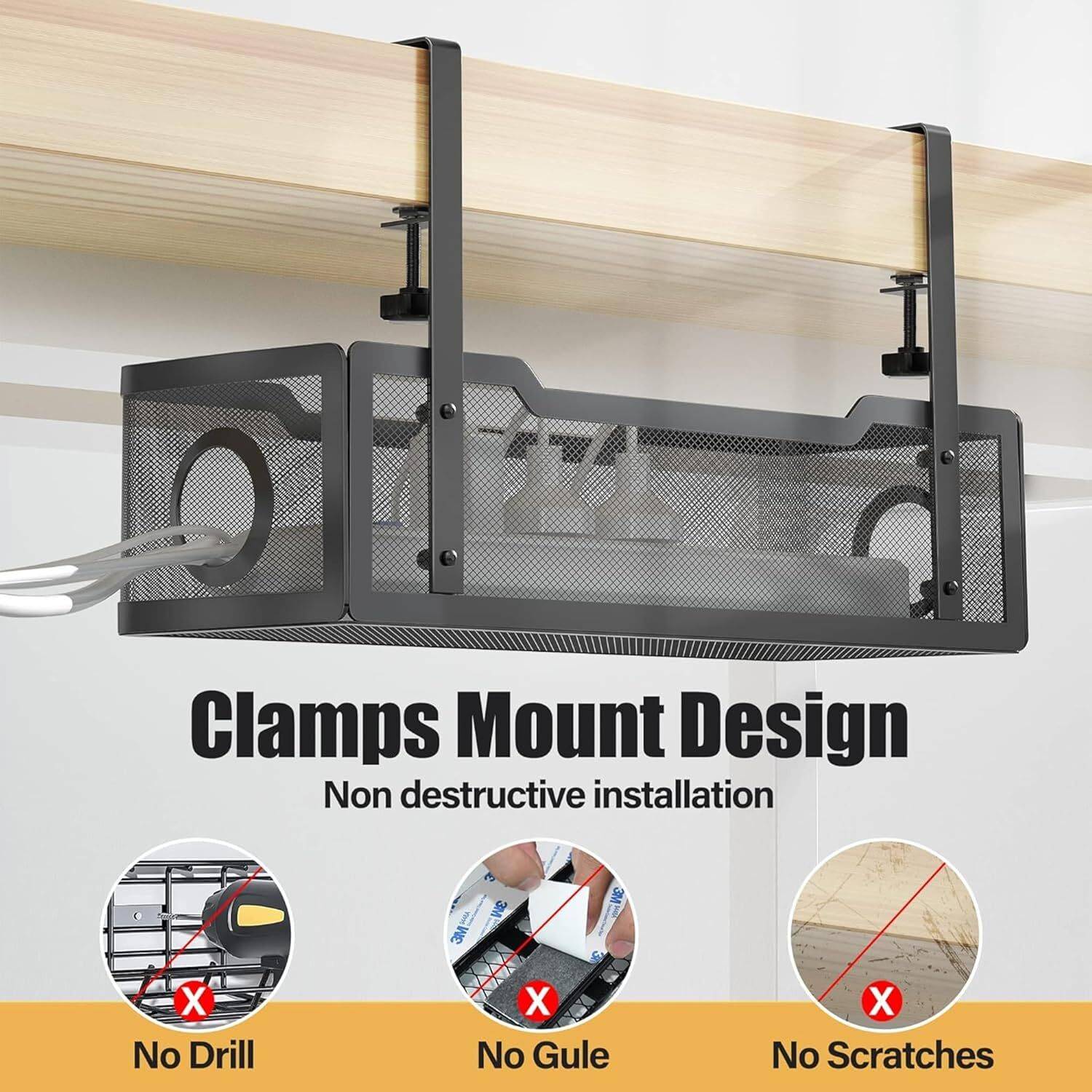 Baytwell 1 Compartment Metal Cable Management Tray - Image 4