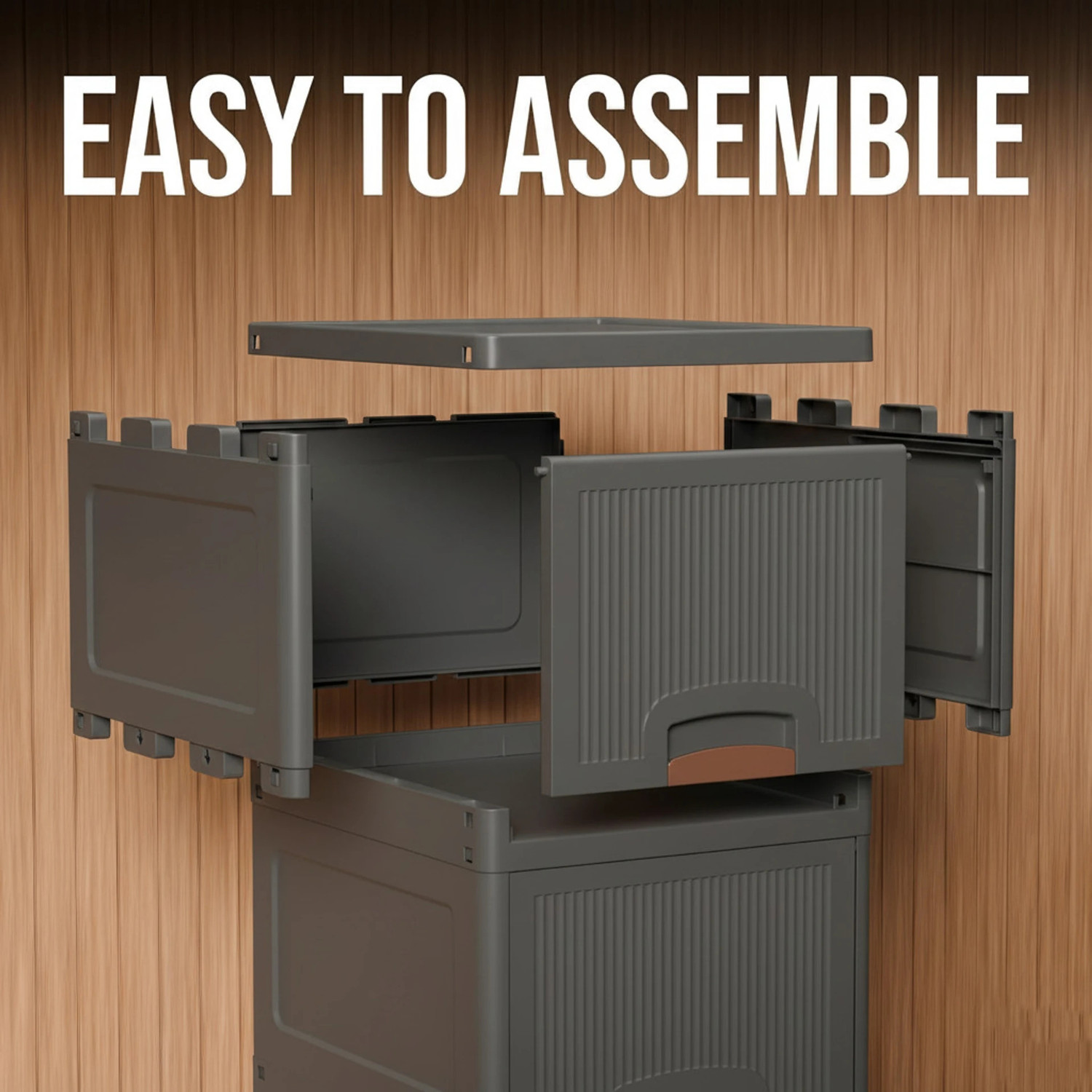 Image of HUMBLE KART 5 XL Black Colour Collapsible Wardrobe. PP Collapsible Wardrobe