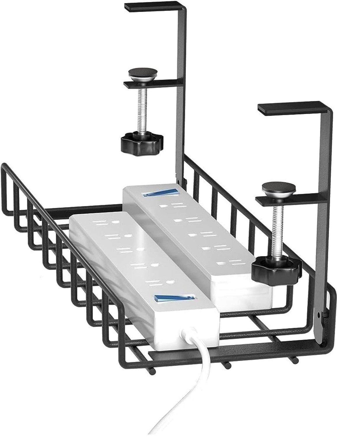 Image of RAGRO 1 Compartments Metal Cable Management Under Desk for Easy Mounting Metal Cable Tray Holder