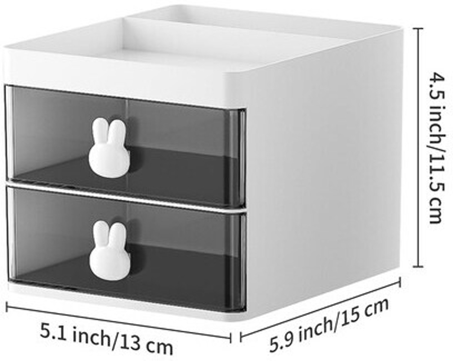 Image of K.B.SALES 2 Compartments plastic 2-drawer desktop organizer