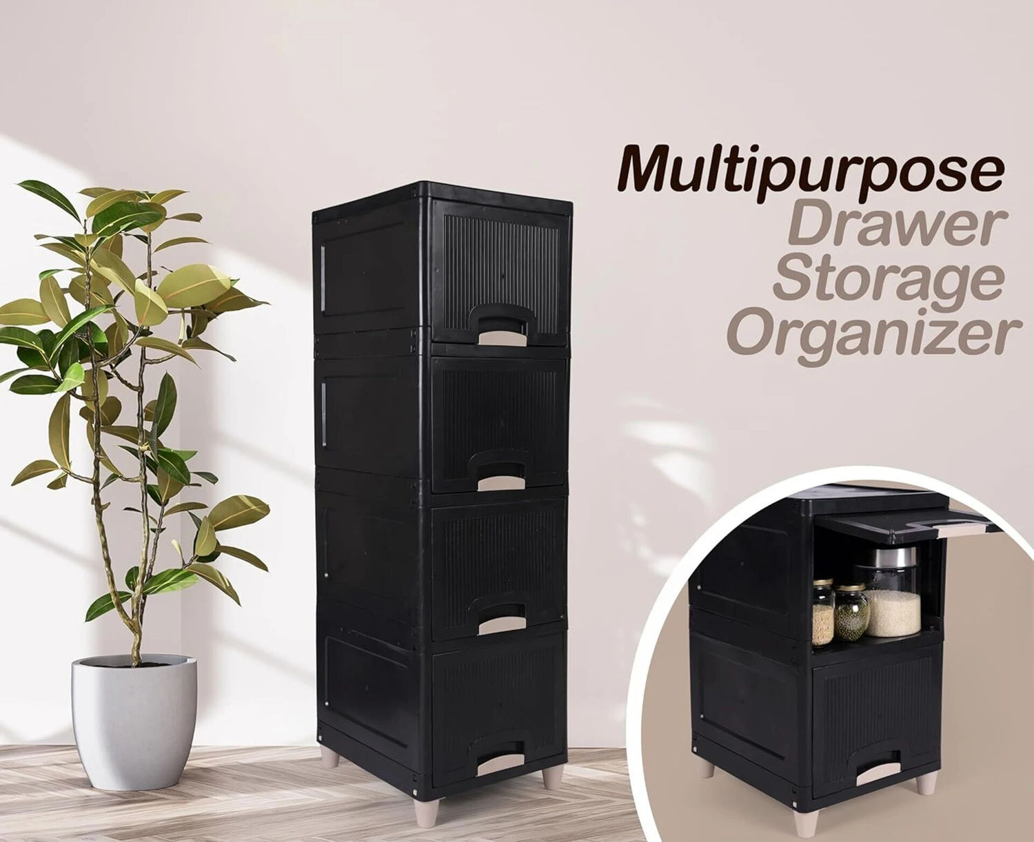 Image of TOOBIL 4 Compartments PLASTIC DRAWER
