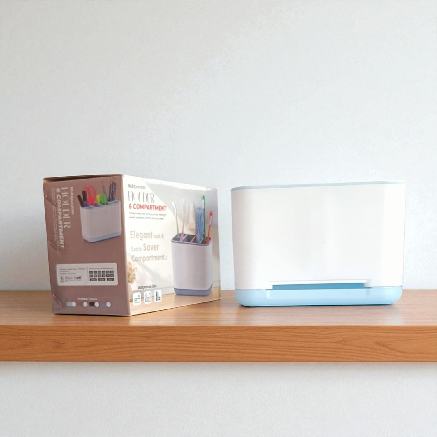 Image of SAKO 6 Compartments Acrylonitrile Butadiene Styrene, Plastic Finish Desk Organizer