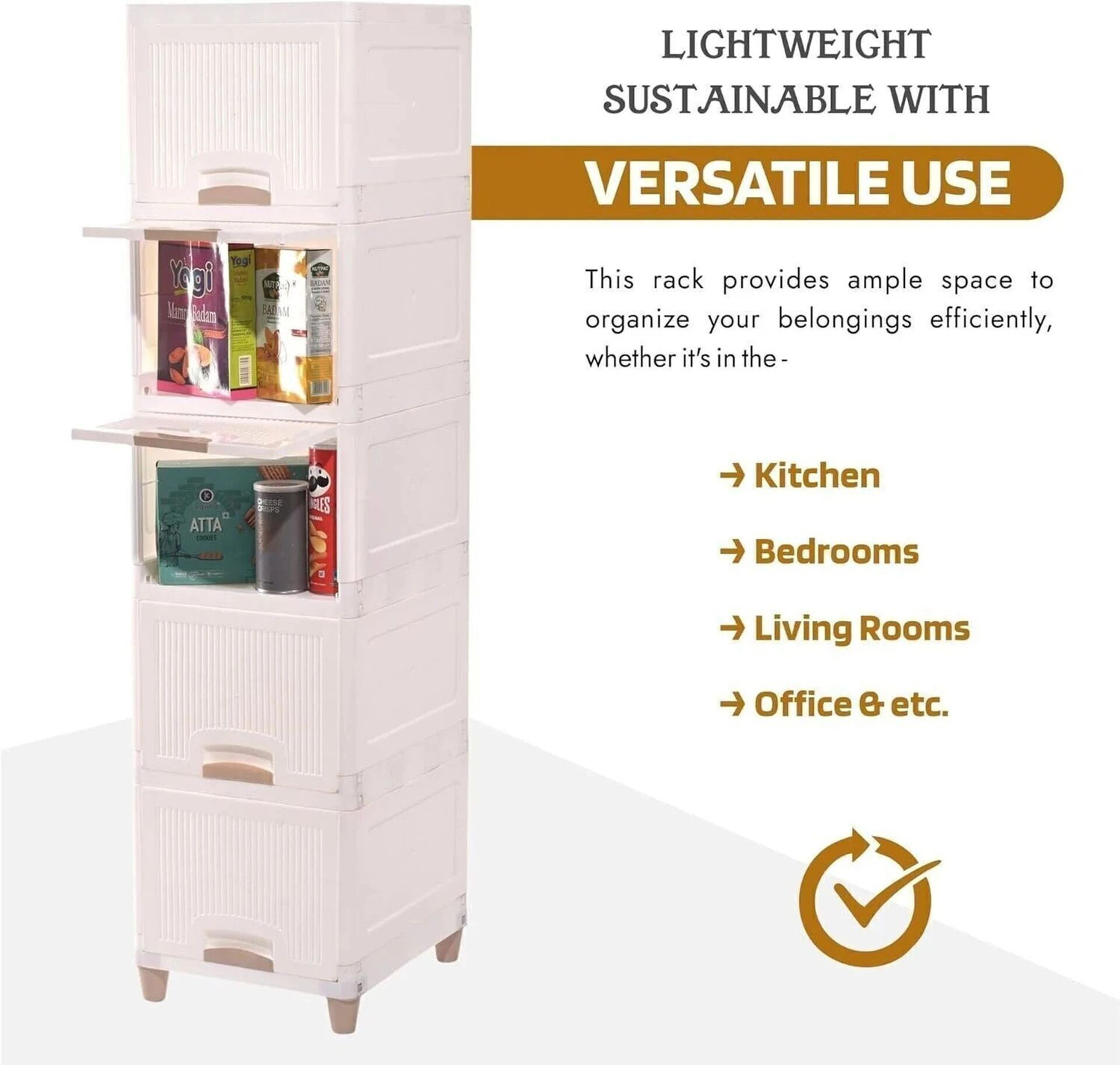 Image of TOOBIL 6 Compartments PLASTIC Cabinet Drawer