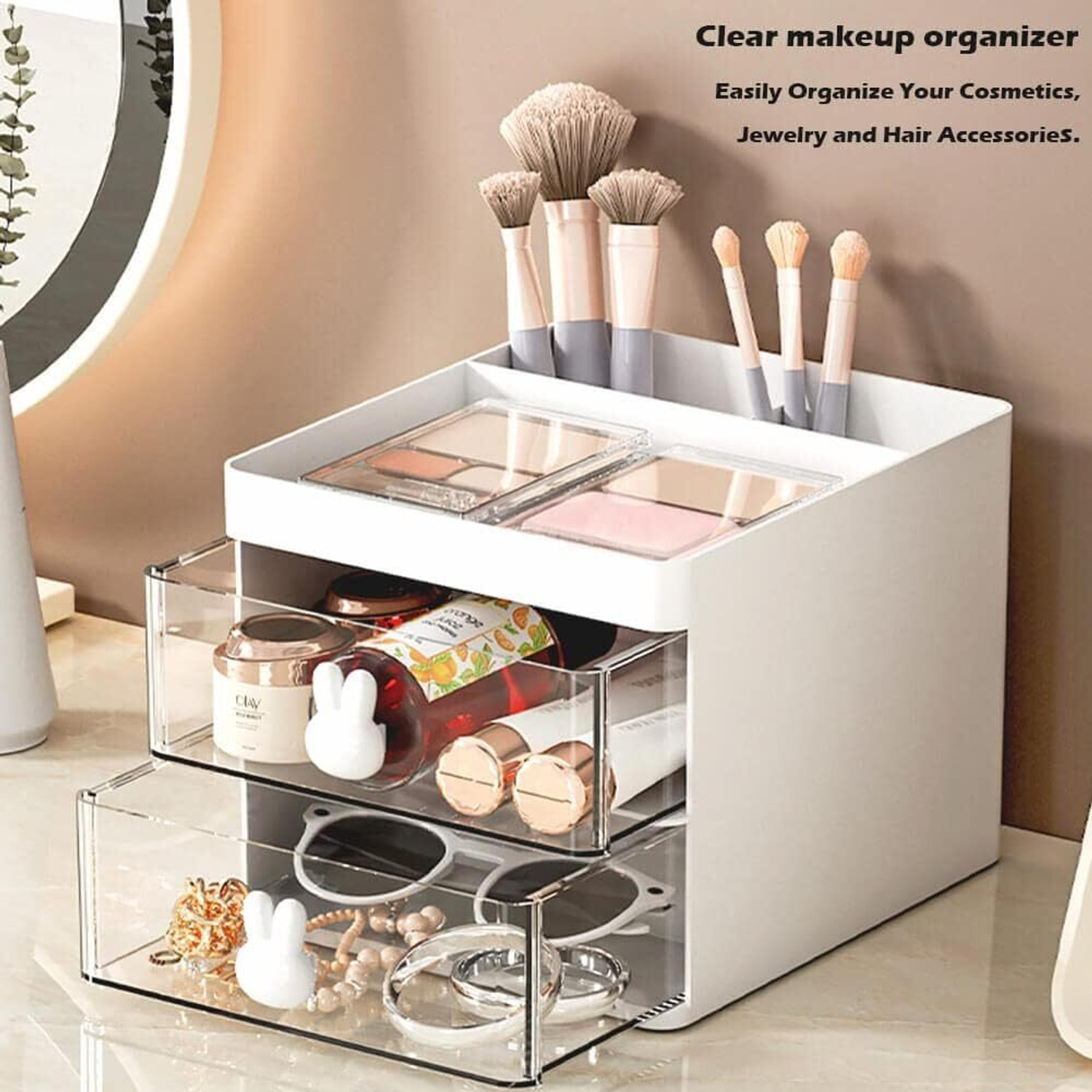 Image of K.B.SALES 2 Compartments plastic 2-drawer desktop organizer