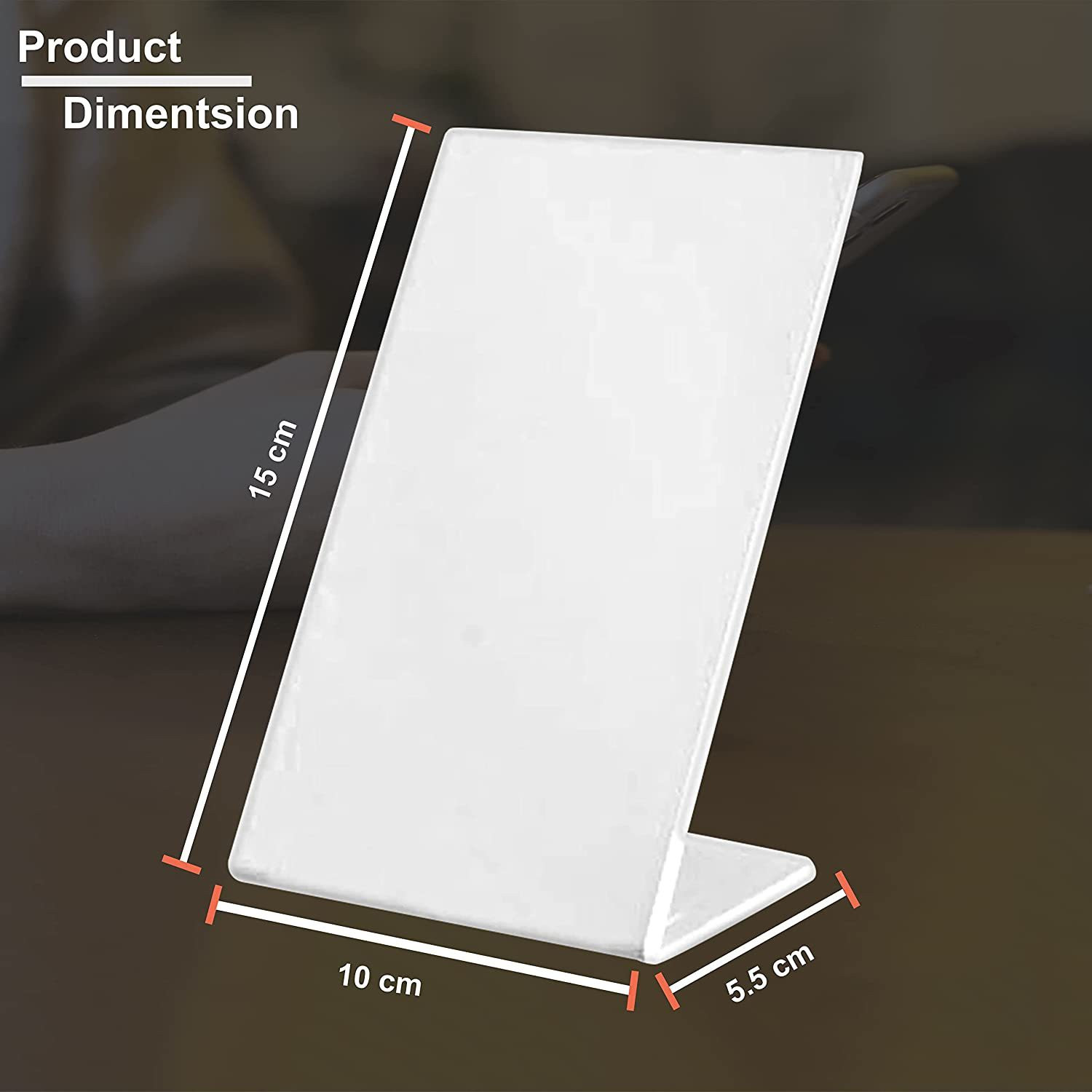 Image of CPI 12 Compartments Acrylic A6 High Quality Bar code QR Code L Shape Display Stand (Pack of 12)