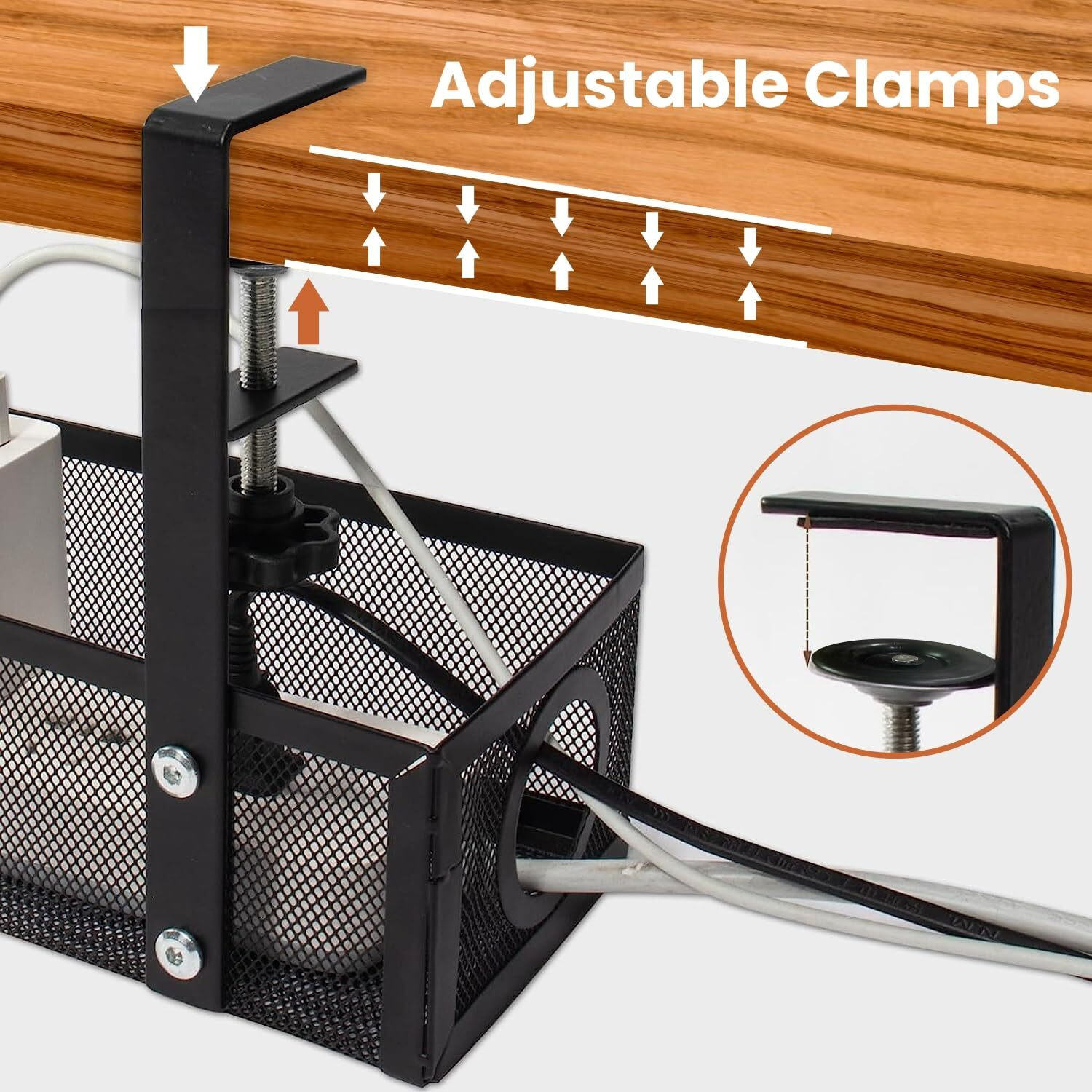 Image of KRISHAV WORLD 1 Compartments METAL STEEL POWDER COATED STEEL UNDER DESK CABLE MANAGEMENT TRAY