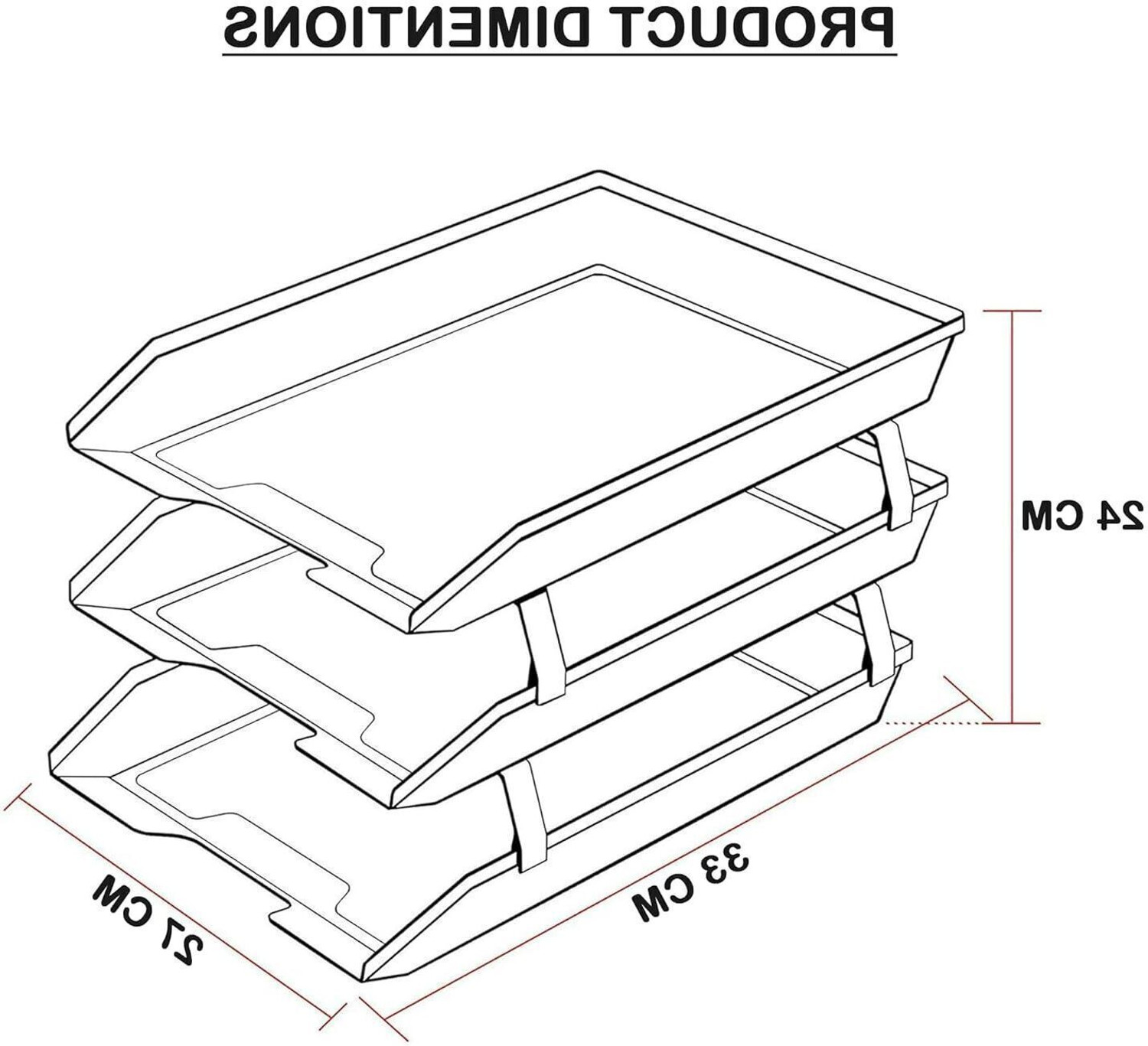 Image of Sumoware 3 Compartments ABS Plastics File Tray Rack