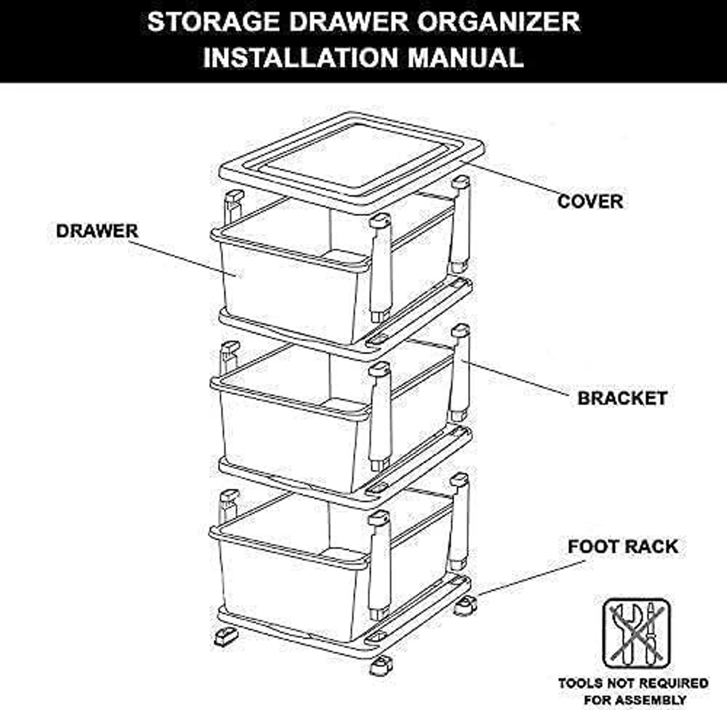 Image of J K INTERNATIONAL 6 Compartments Plastic Drawers Storage Organizer For Home, Office