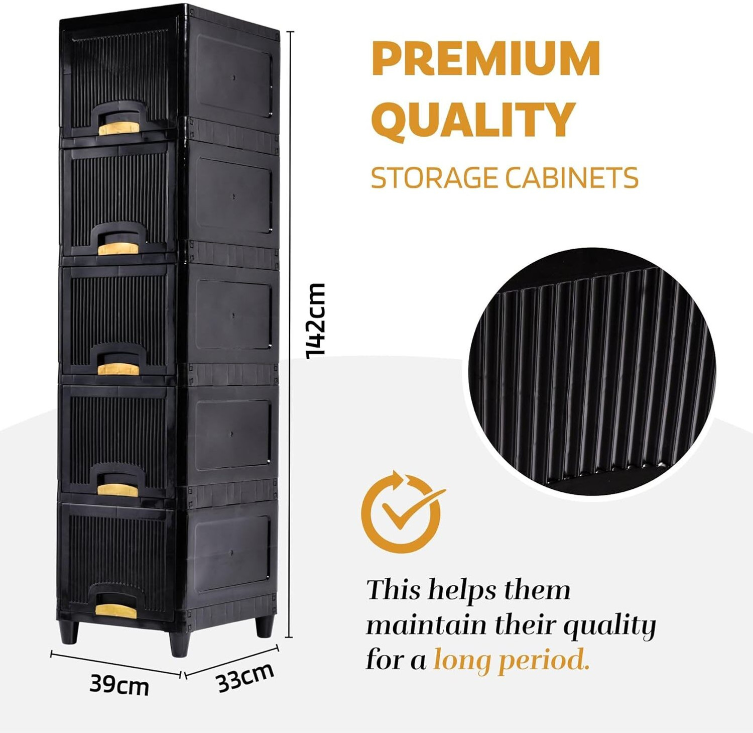 Image of J K INTERNATIONAL 5 Compartments Plastic Chest of Drawers