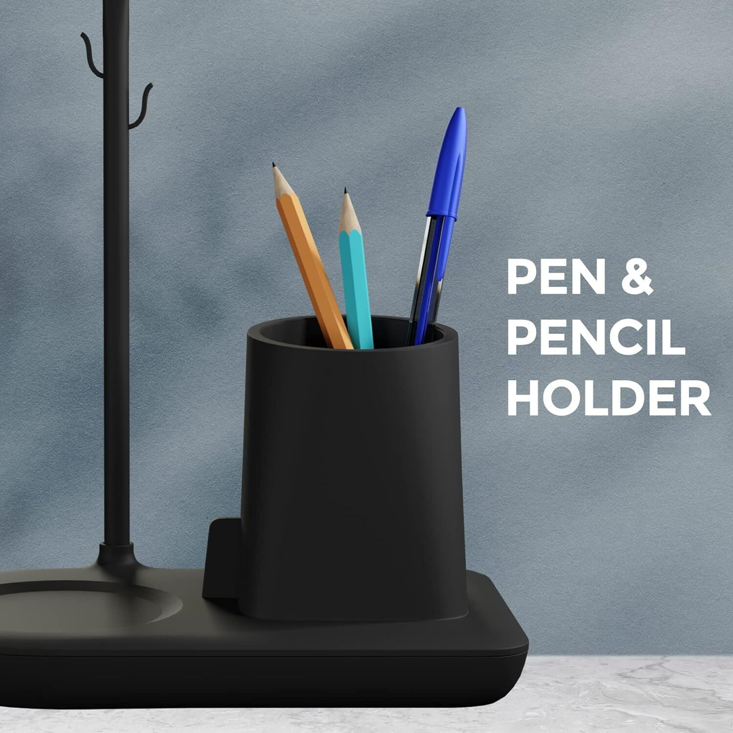 Image of everyday organisers 1 Compartments ABS Pen Stand For Study Table with Self Watering Plant Pot & Smartphone Holder