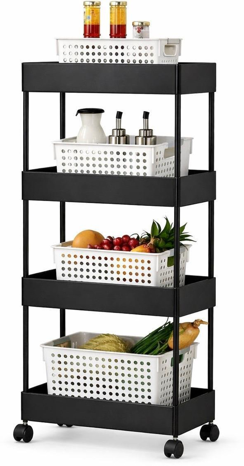 Image of Cantus 4 Compartments High Quality Plastic Portable Storage Trolly