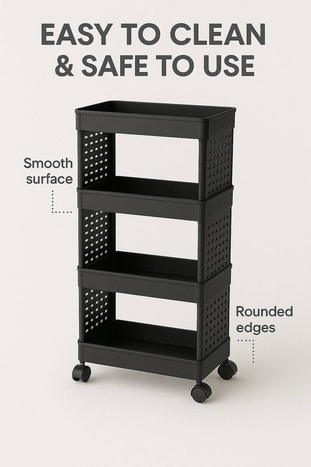 MAXTID 4 Compartments Plastic PP (Black)