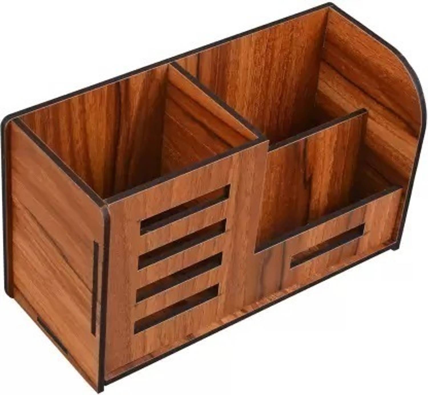 SAMWAX 3 Compartment Wooden Pen Stand - Image 3
