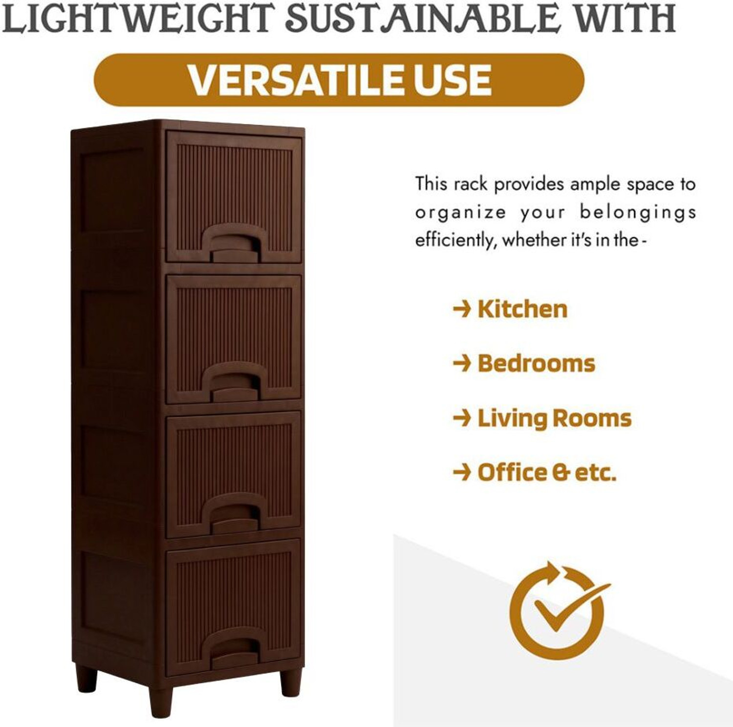 Image of Surety for Safety 4 Compartments Plastic 4 layer drawer Multi-Compartment Organizers