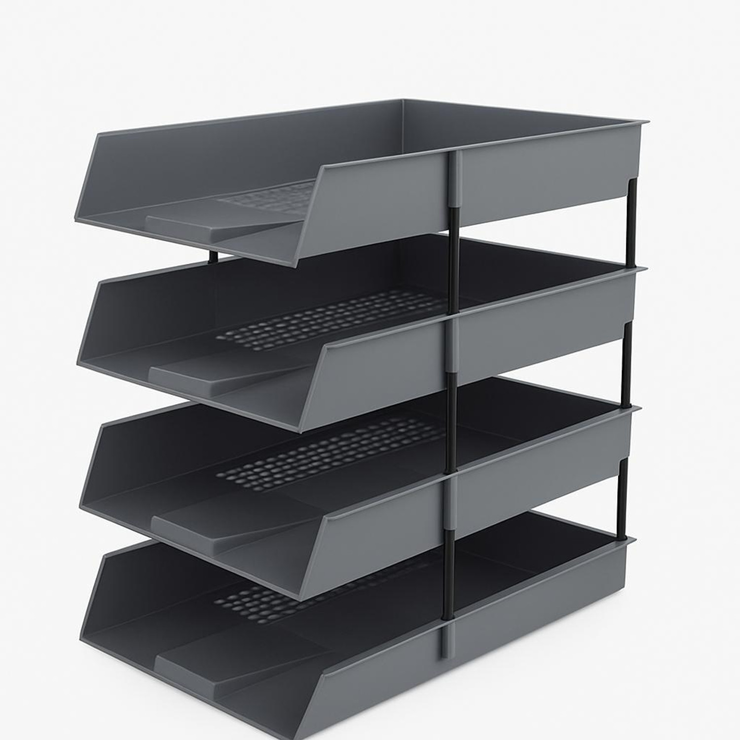 Image of Shivom 4 Compartments plastic Document File Tray Organizer / Office Desk Paper Holder / Multi-Tier Plastic File Rack for Home & Office