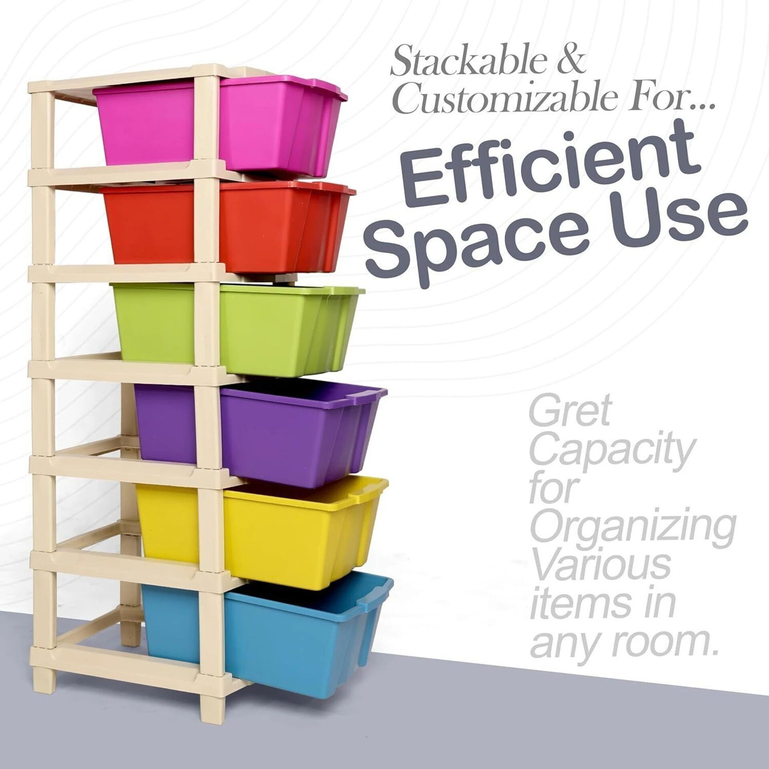 Image of TOOBIL 6 Compartments PLASTIC Chest of Drawers