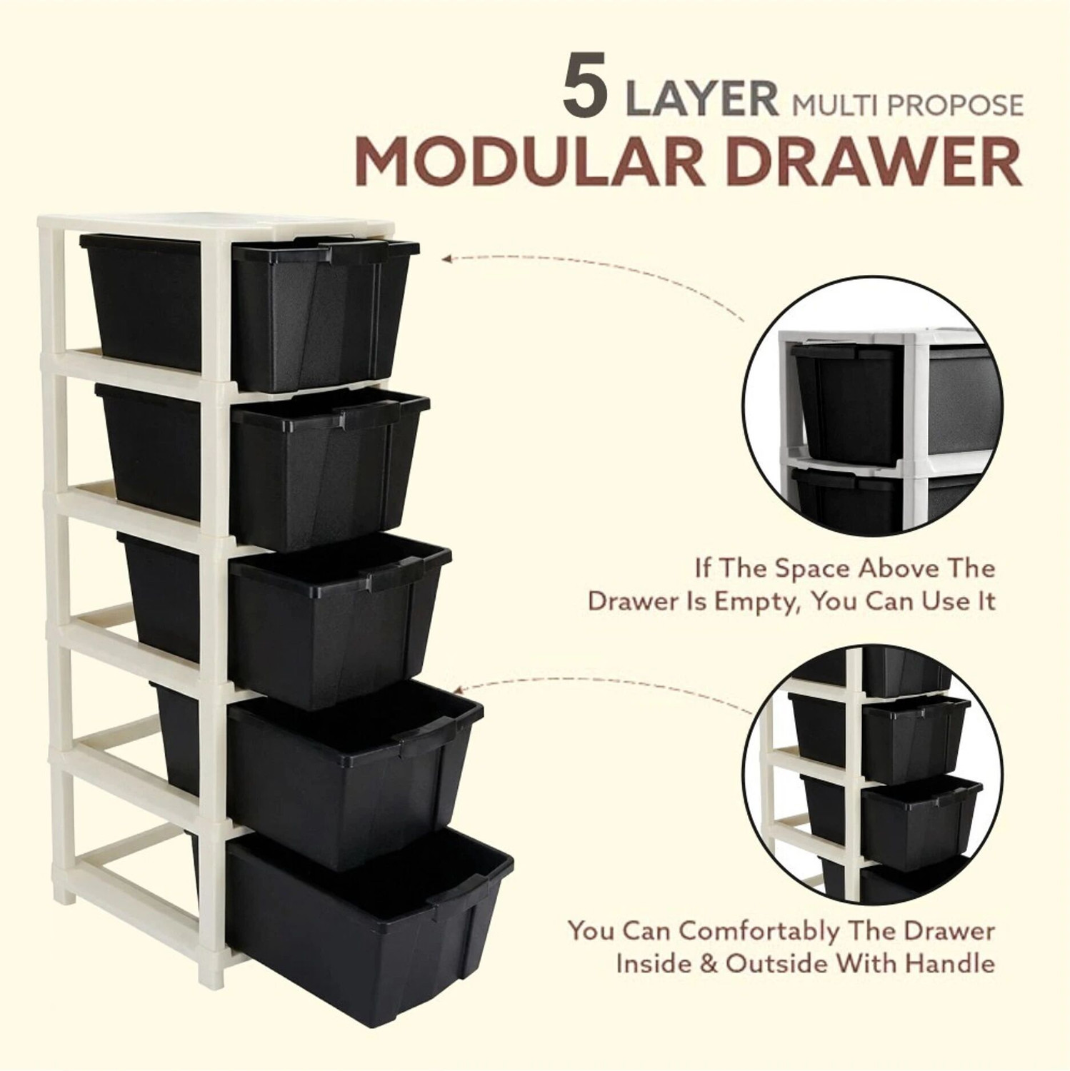 Image of TOOBIL 4 Compartments PLASTIC DESK ORGANIZER