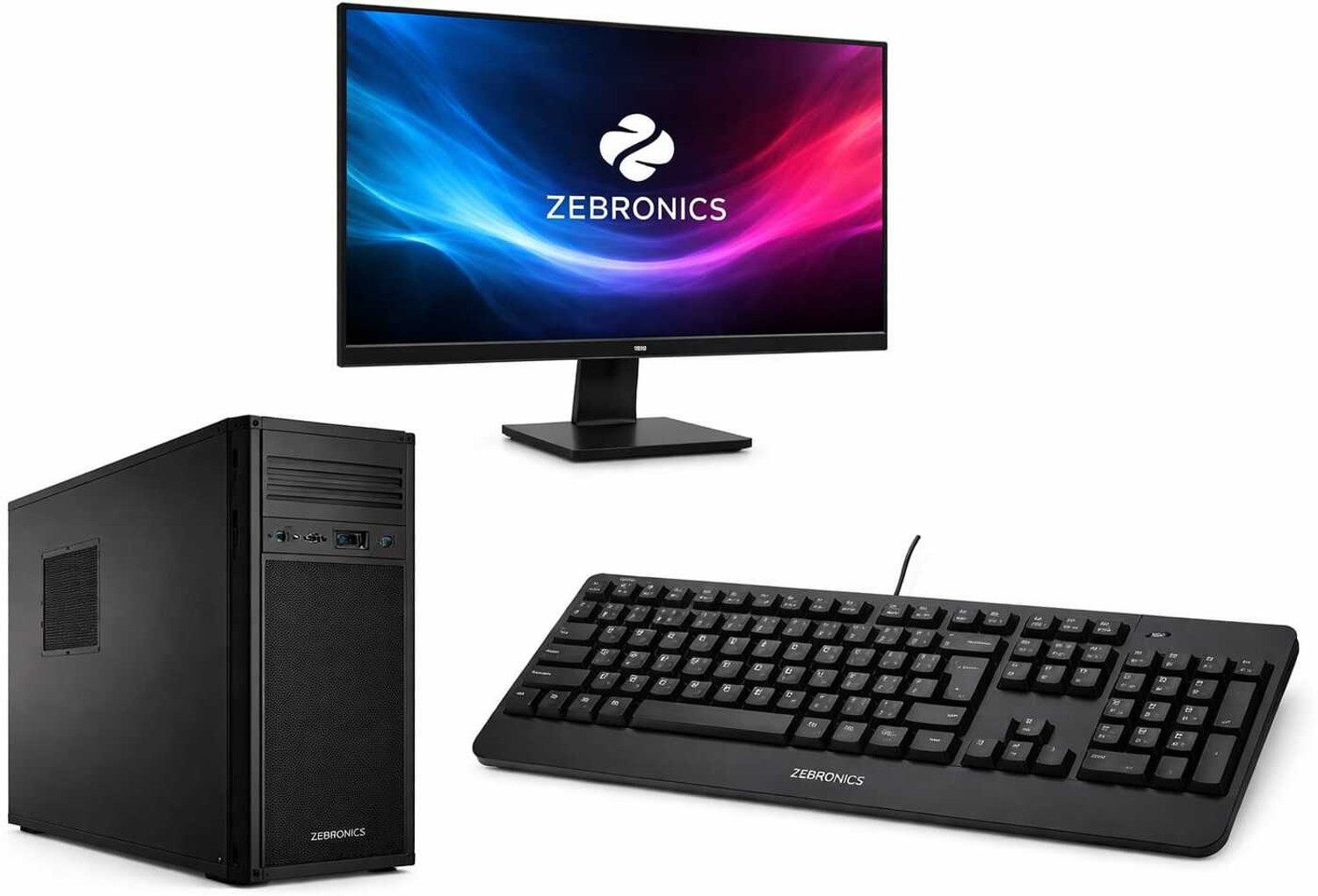 Image of ZEBRONICS Intel Core i5 12th Gen - (16 GB /512 GB SSD /Windows 11 Home) WITH LED, GAMING KEYBOARD MOUSE AND WIFI DONGEL Handheld Gaming PC