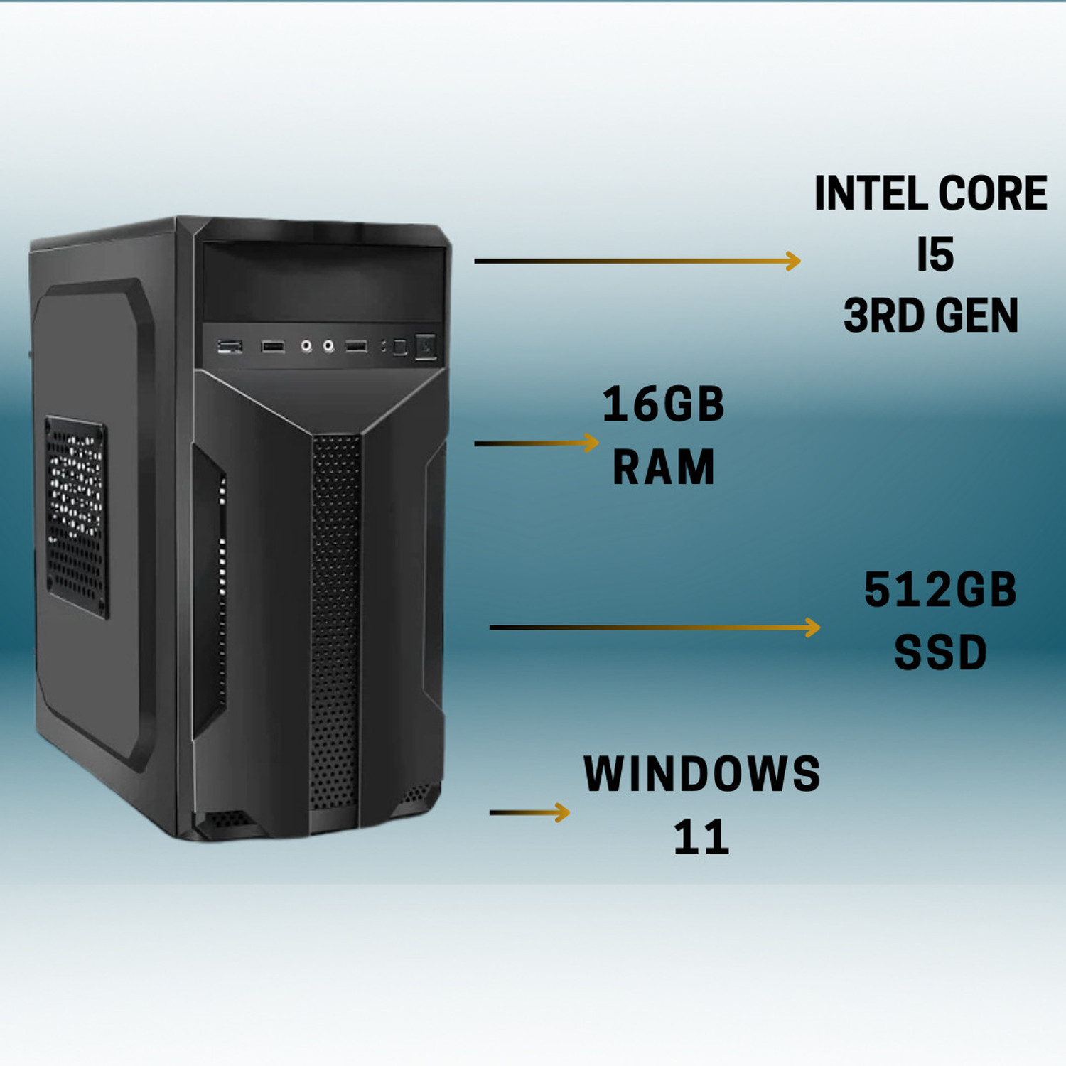 Image of LOESIS Intel Core i5 (16 GB / 512 GB / Windows 11) Assembled Desktop Computer