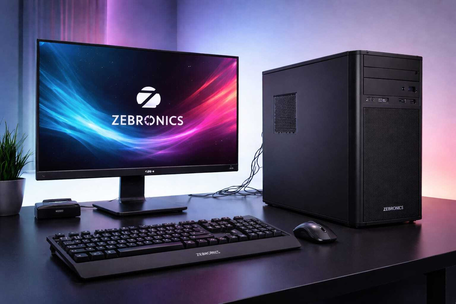 Image of ZEBRONICS Intel Core i5 12th Gen - (16 GB /512 GB SSD /Windows 11 Home) WITH LED, GAMING KEYBOARD MOUSE AND WIFI DONGEL Handheld Gaming PC