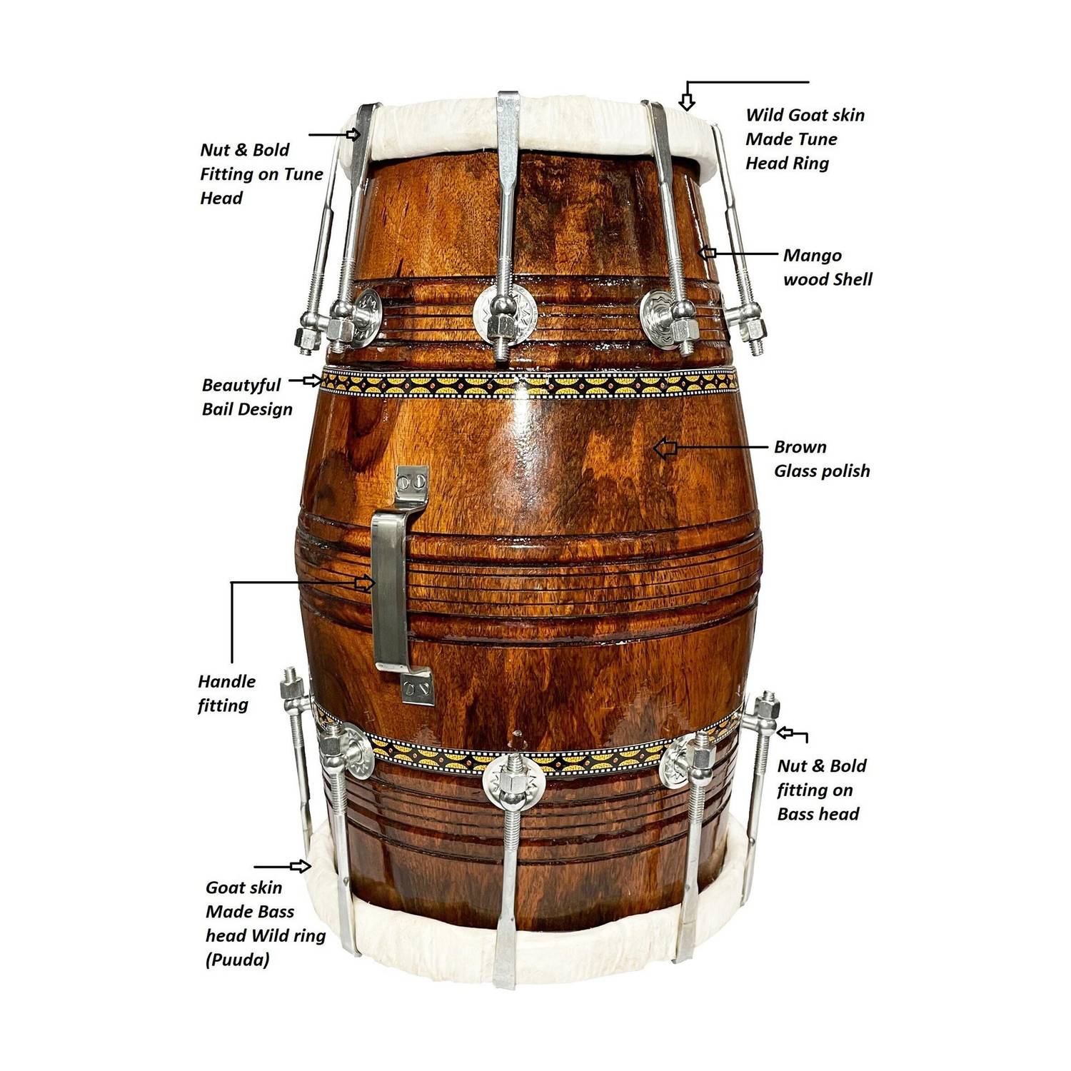 AMROHA Bhajen Kirtan Professional Dholak - Image 1