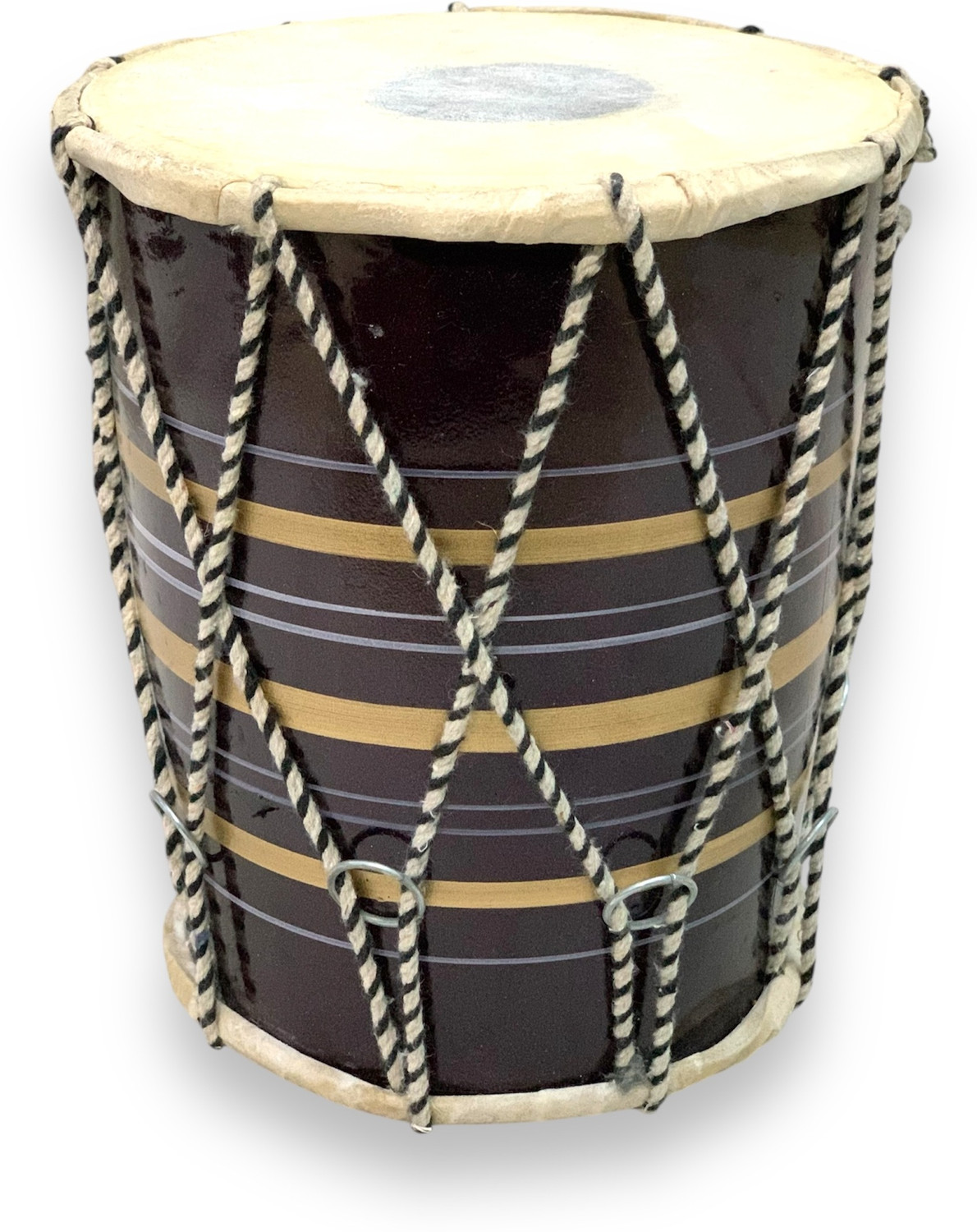 Image of DHOLX Traditional Wooden Dholak | 8 inches | For Puja & Folk Music | Rope & Rings Dholak