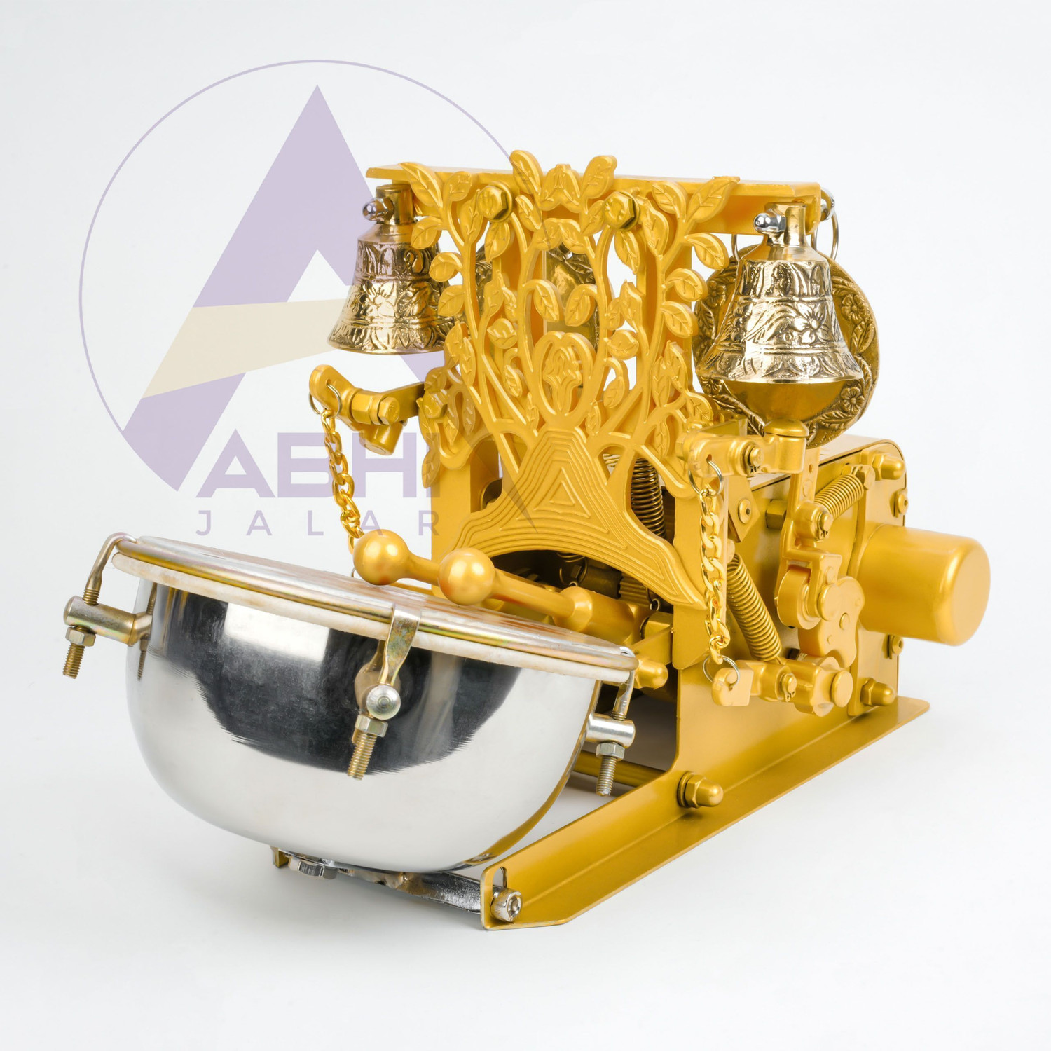 Image of Abhi Jalar RAM JALAR Premium Small Aarti Machine - Decorative Temple Aarti Device Nut & Bolts Dholki