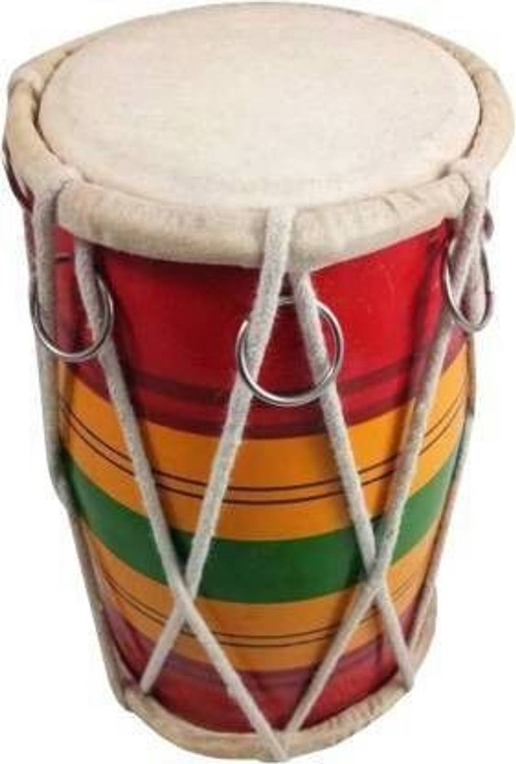 AMROHA )8 inch patta baby dholki 01 Rope & Rings Dholki (Multicolor)kk5 F-1 Rope & Rings Dholak