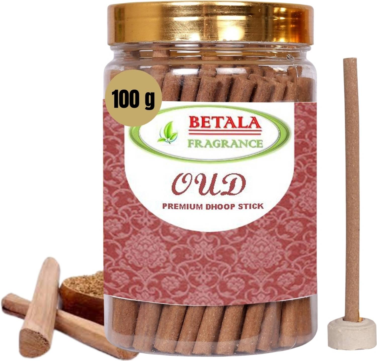 BETALA FRAGRANCE Oudh Fragrance Dhoop Sticks With Holder, Pack of 100 Gm Dhup Batti (Agarwood) Dhoop