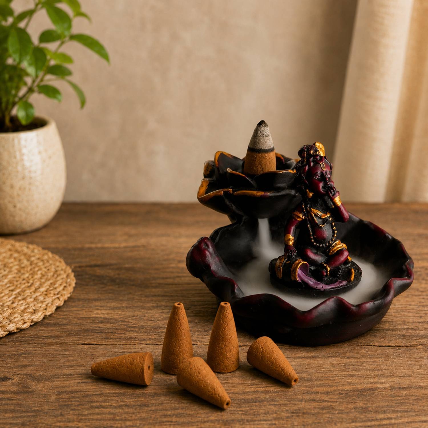 nirmalaya Premium Sandalwood Backflow Incense Cone - Image 3