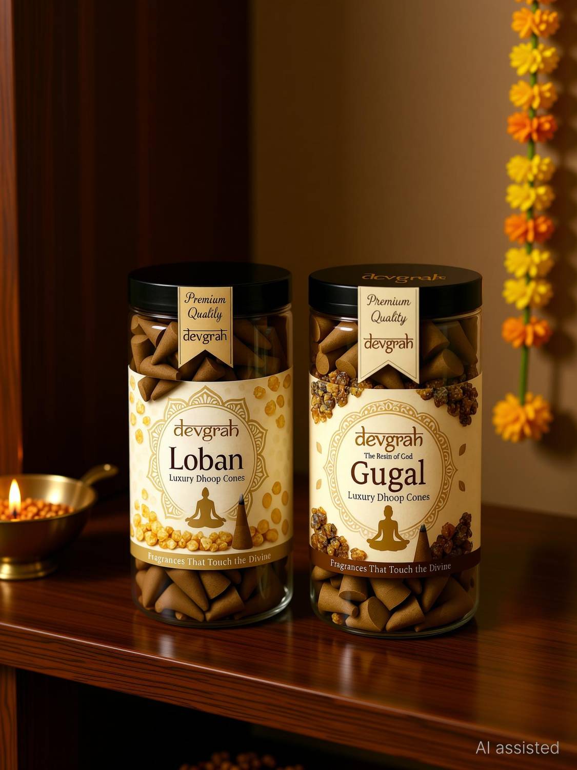 Devgrah Guggal & Loban Dhoop Cone 100g - Image 2