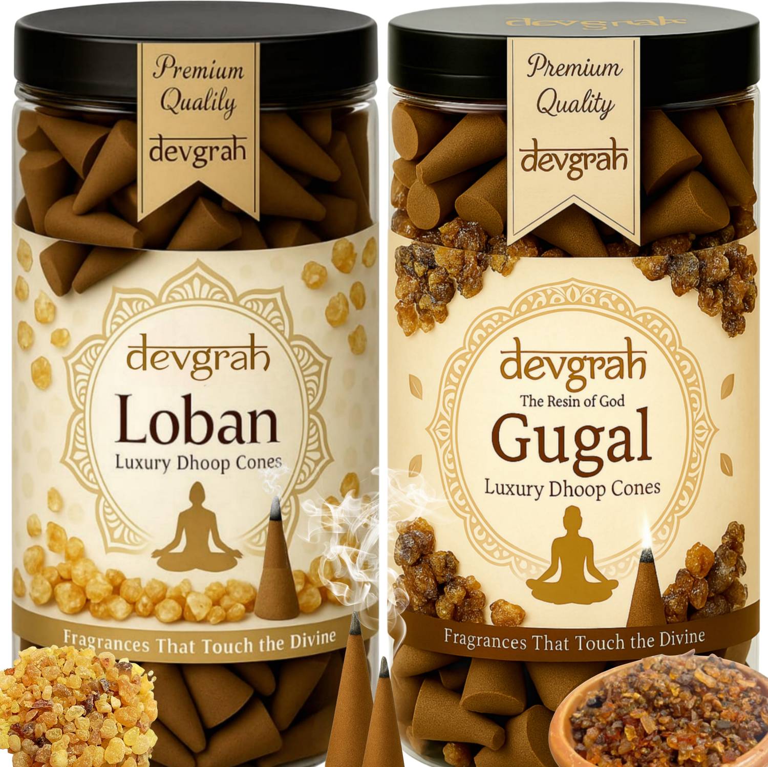 Devgrah Guggal & Loban Dhoop Cone 100g - Image 1