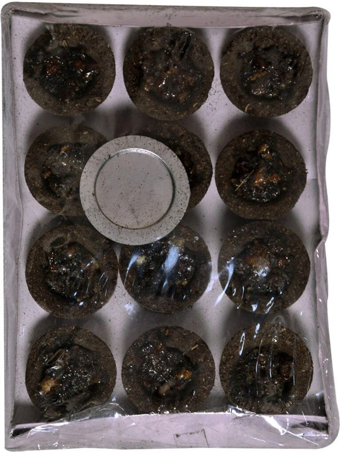 Image of MAA SHAKTI Natural Sandalwood (CHANDAN) and Pure Guggal Loban Sambrani Dhoop Cups (12 Pcs) Sandal Dhoop
