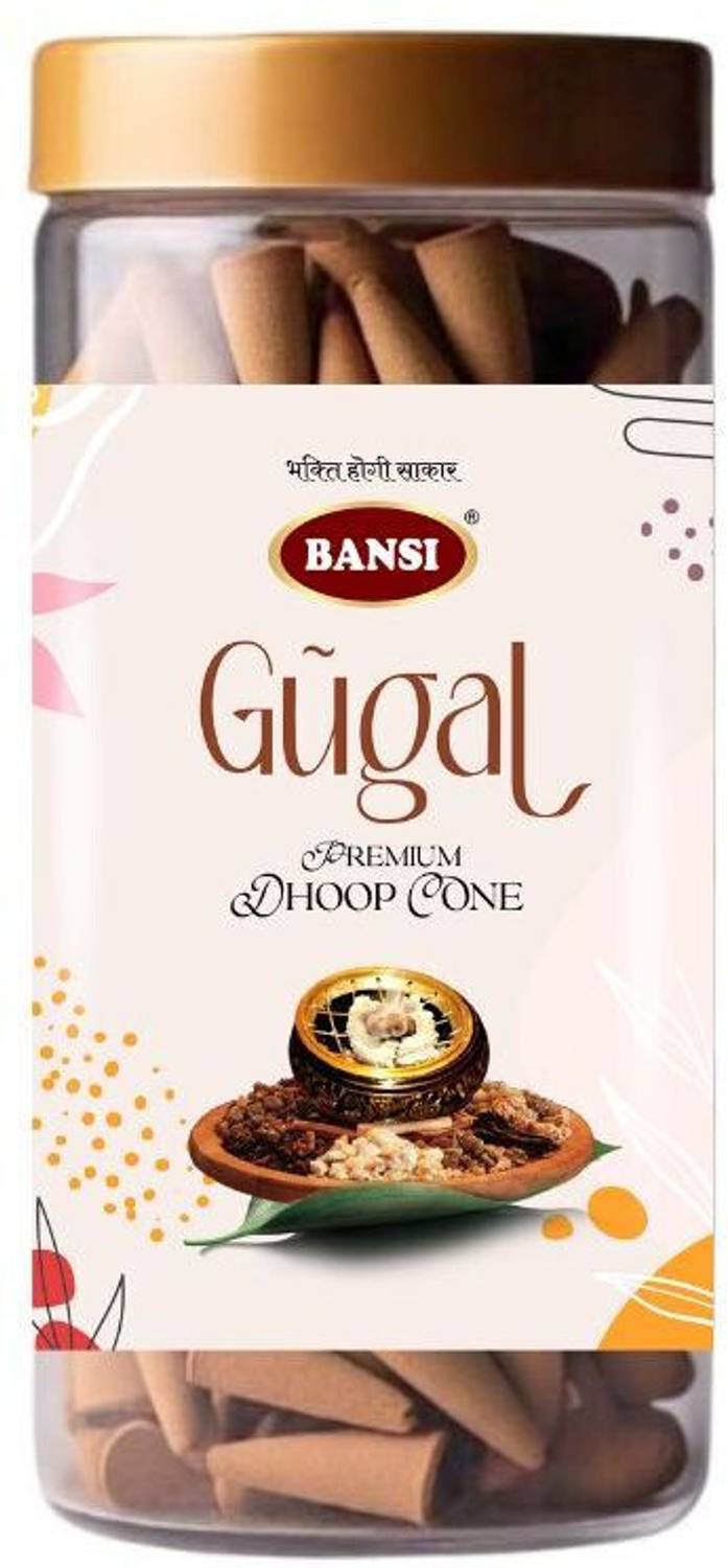 BANSI Pure Guggal Dhoop Cones for Puja-The Divine Incense Guggul Dhoop