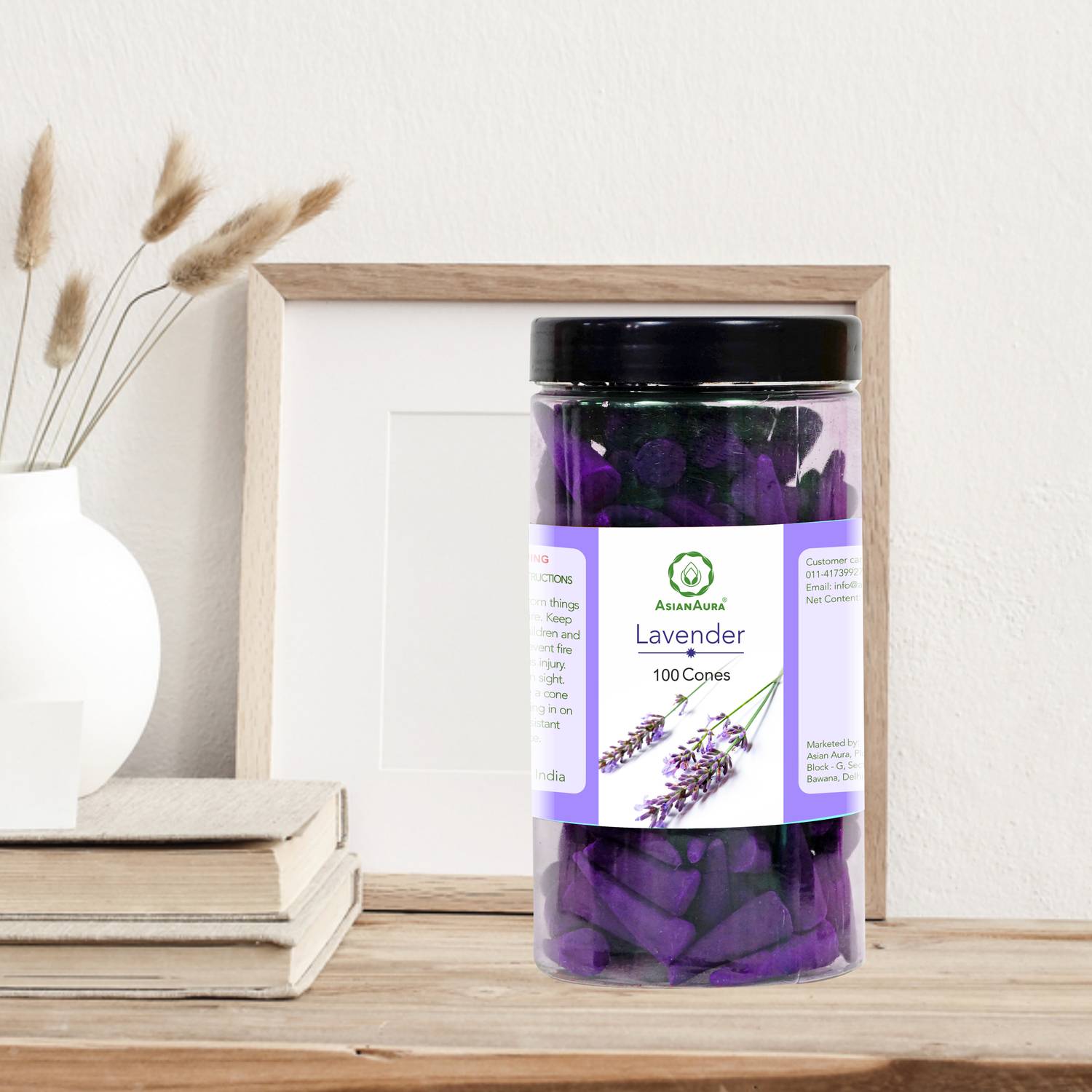 Asian Aura 100 Cones Lavender Lavender Dhoop