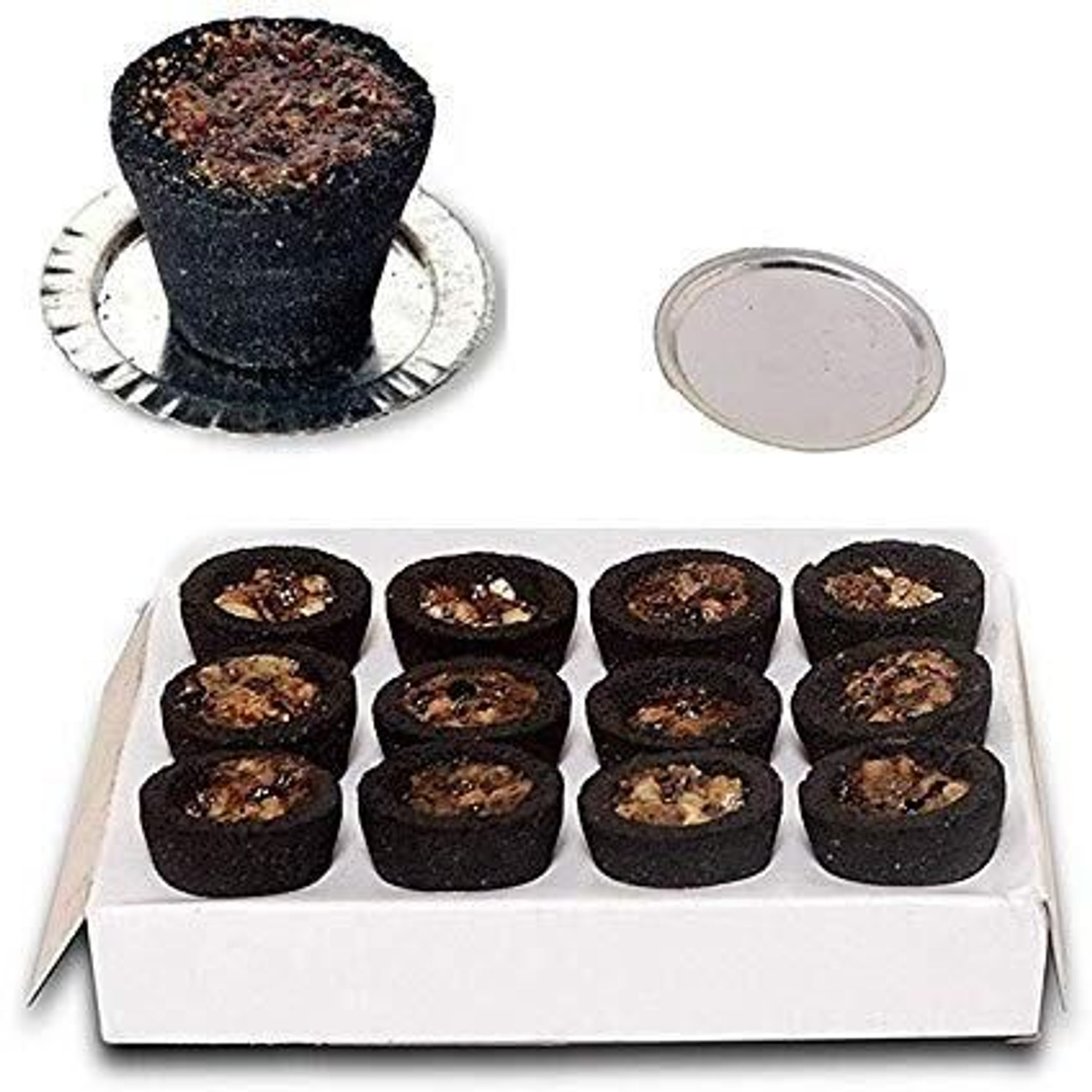 Image of MAA SHAKTI Natural Sandalwood (CHANDAN) and Pure Guggal Loban Sambrani Dhoop Cups (12 Pcs) Sandal Dhoop