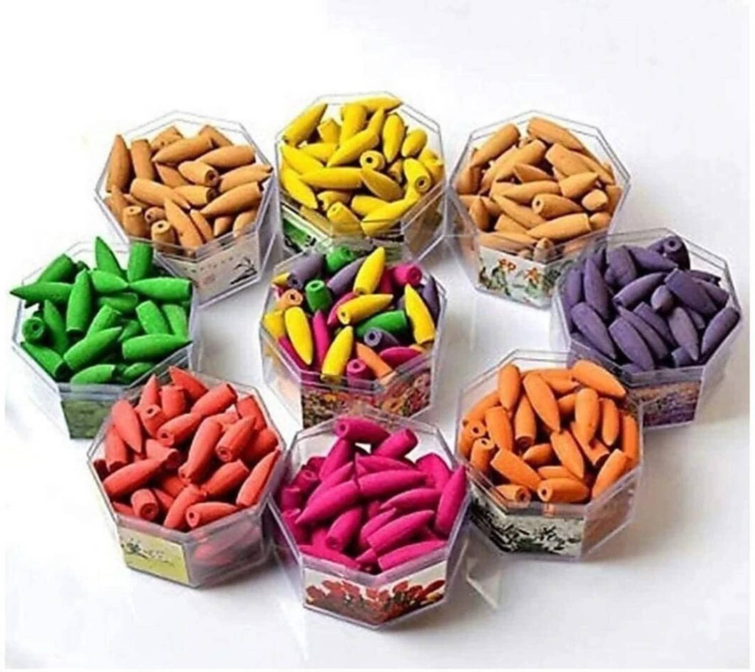 AAPUTRI 50 Backflow smoke incense sticks(cones) for incense holder/burners Rose, Sandal, Jasmine Dhoop