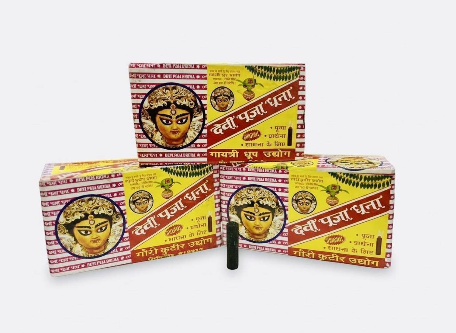 Aadishaktigayatri Devi Puja Dhup (Pack of 3 )Natural & Pure Sambrani dhuna Sticks cone gayathri Woody, Floral, Sandal, Guggul, Jasmine, Neem, Tulsi, Frankincense, Javadhu Dhoop