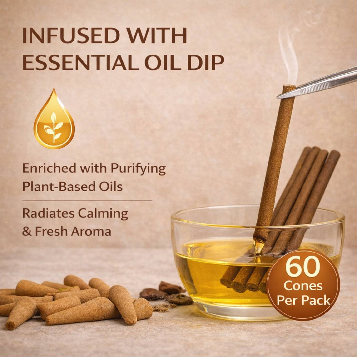 nirmalaya Premium Sandalwood Backflow Incense Cone - Image 4
