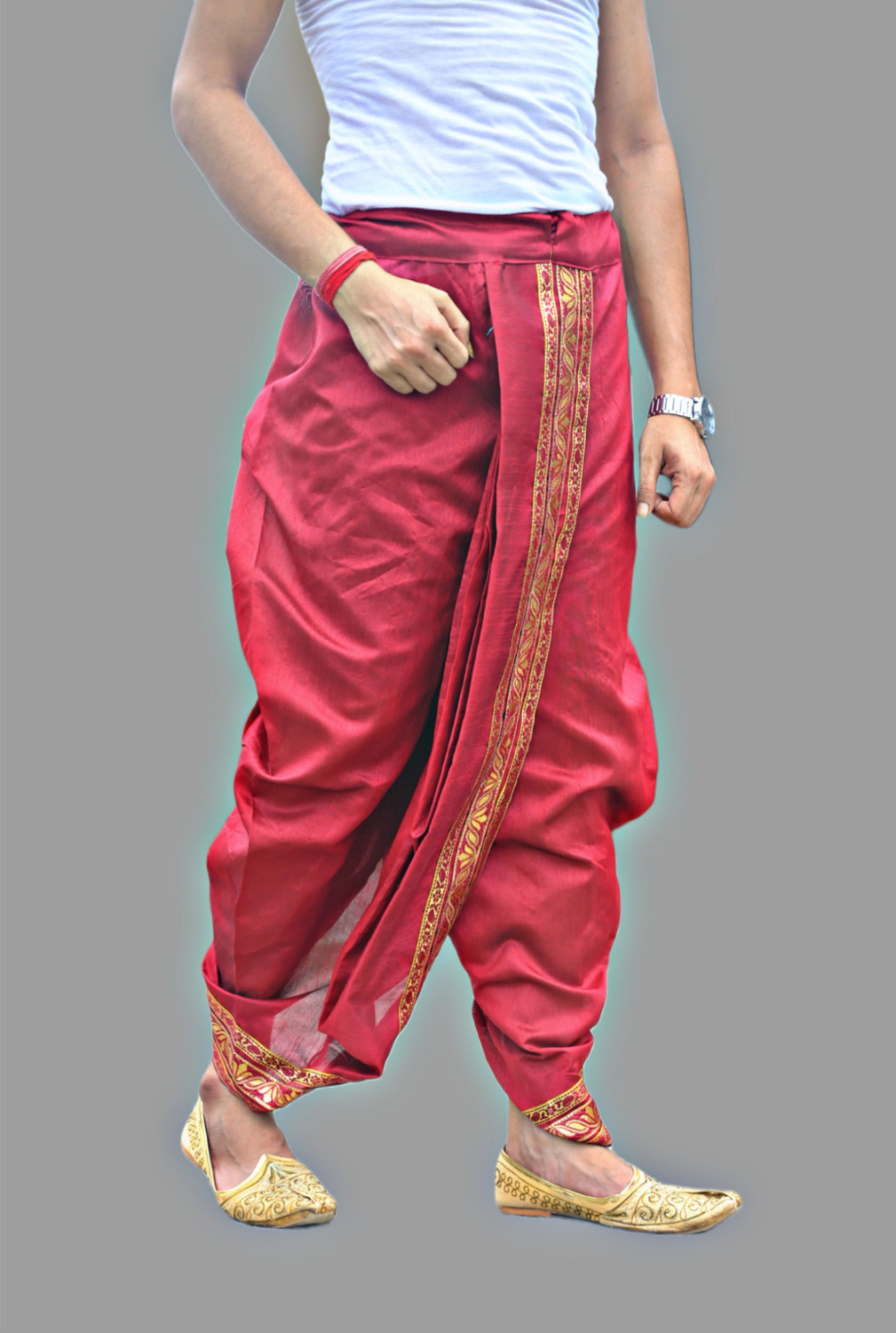 Image of AMIT ONLINE Stylish Ready To Ware Pant Cutting Solid Men Dhoti