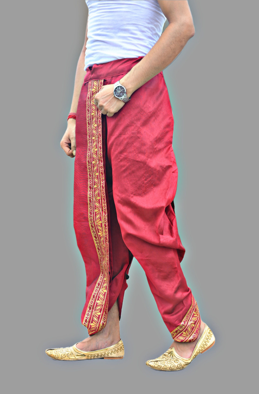 Image of AMIT ONLINE Stylish Ready To Ware Pant Cutting Solid Men Dhoti