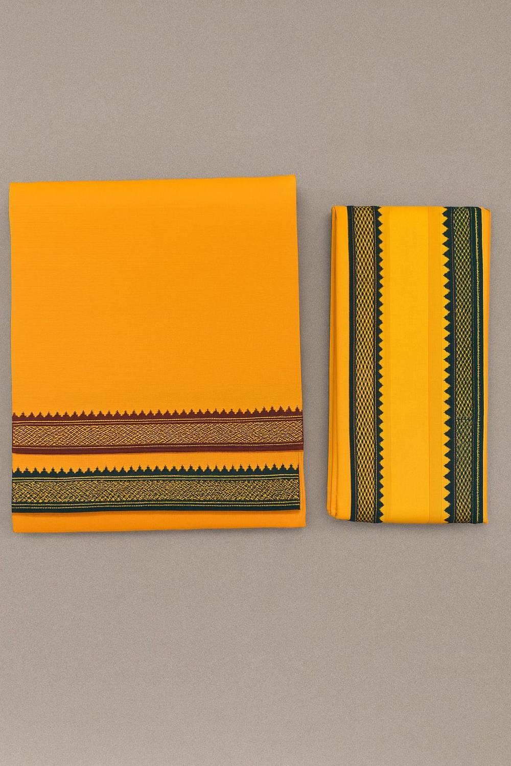 Akeshvam Pure Cotton Lungi and Gamcha Set for Men Solid Men Dhoti