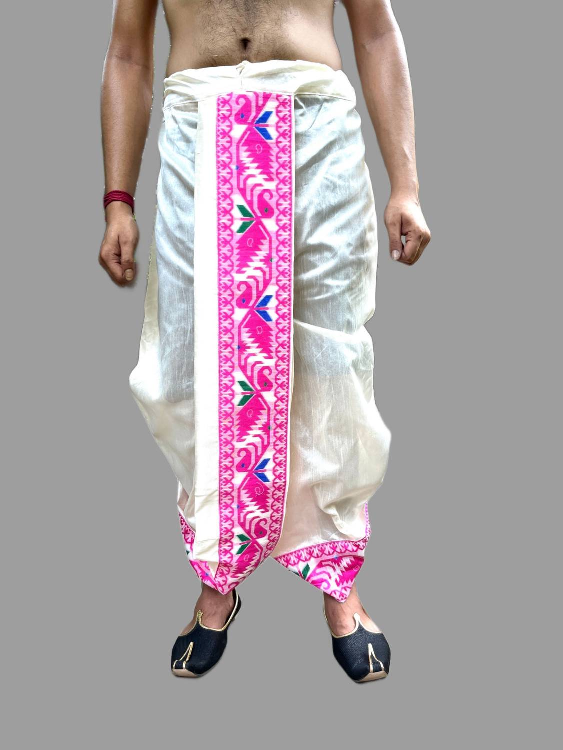 AMIT ONLINE Jamdani Border Ready To wear Self Design Men Dhoti