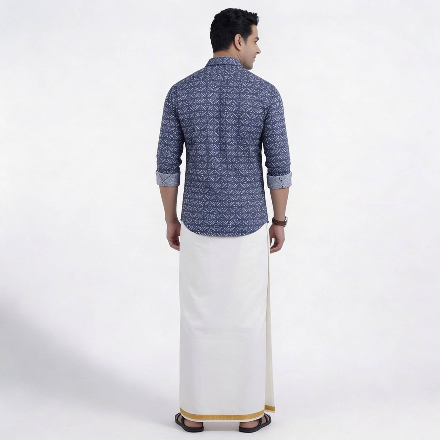 Buy PRAKASAM COTTON Men's Welcro pocket Kaavi Colour Single Dhoti. Online at Best Prices in