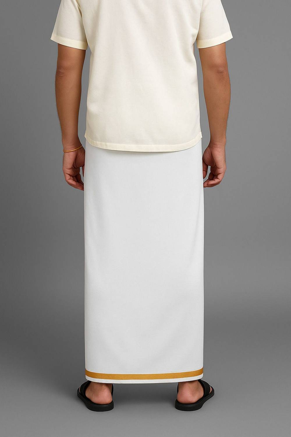 Sac Premium Golden Zari Velcro Dhoti for Men - Image 2
