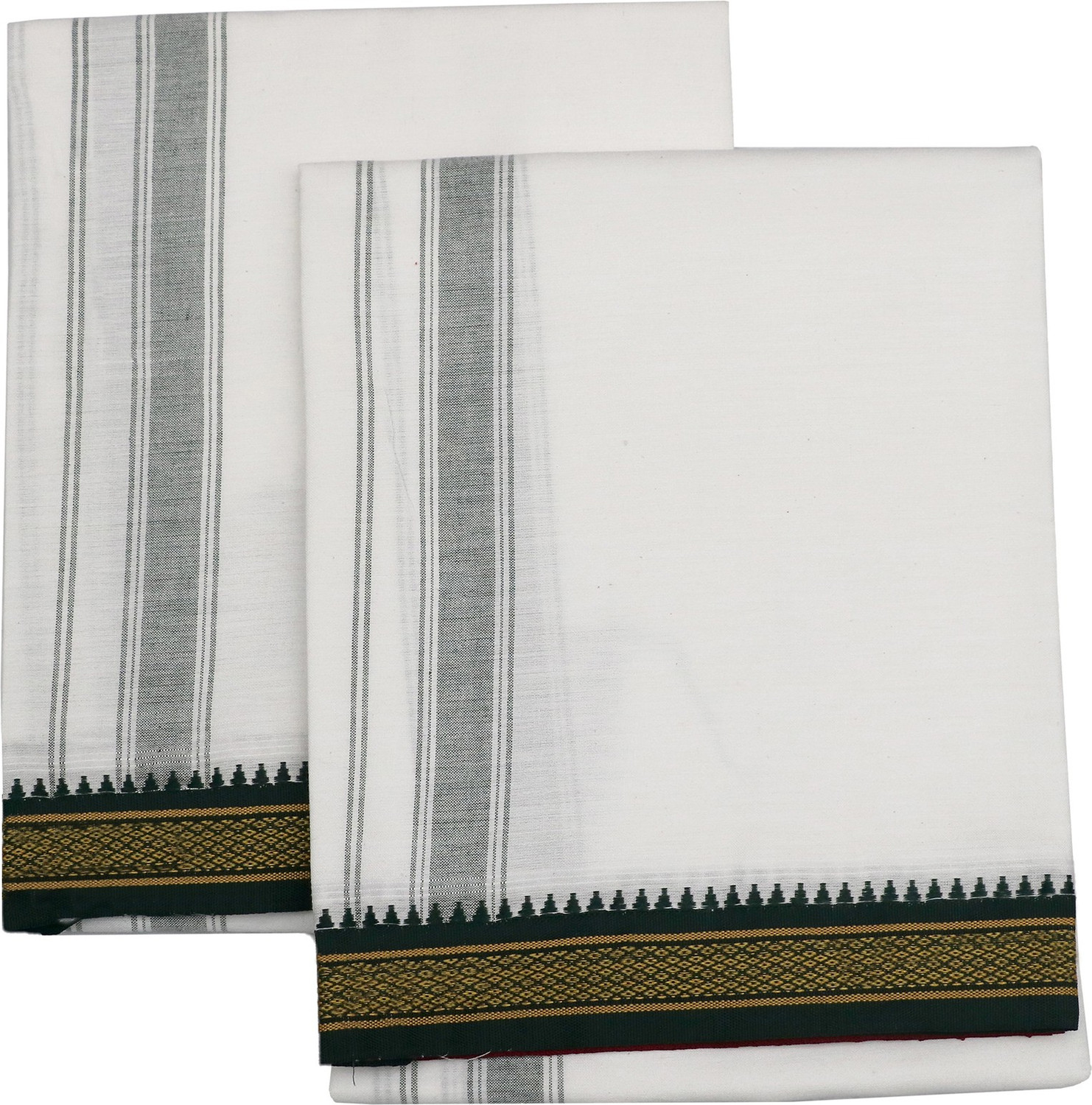 Image of RETRO Pack Of 2 Thalapathy Border Solid Men Dhoti
