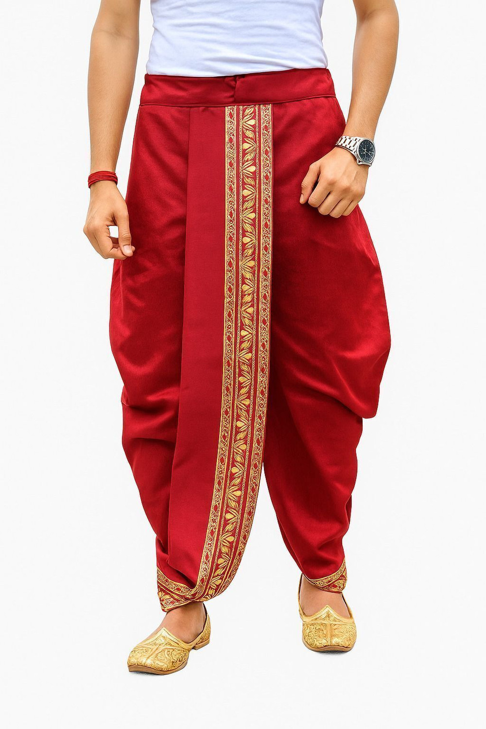 Image of AMIT ONLINE Stylish Ready To Ware Pant Cutting Solid Men Dhoti