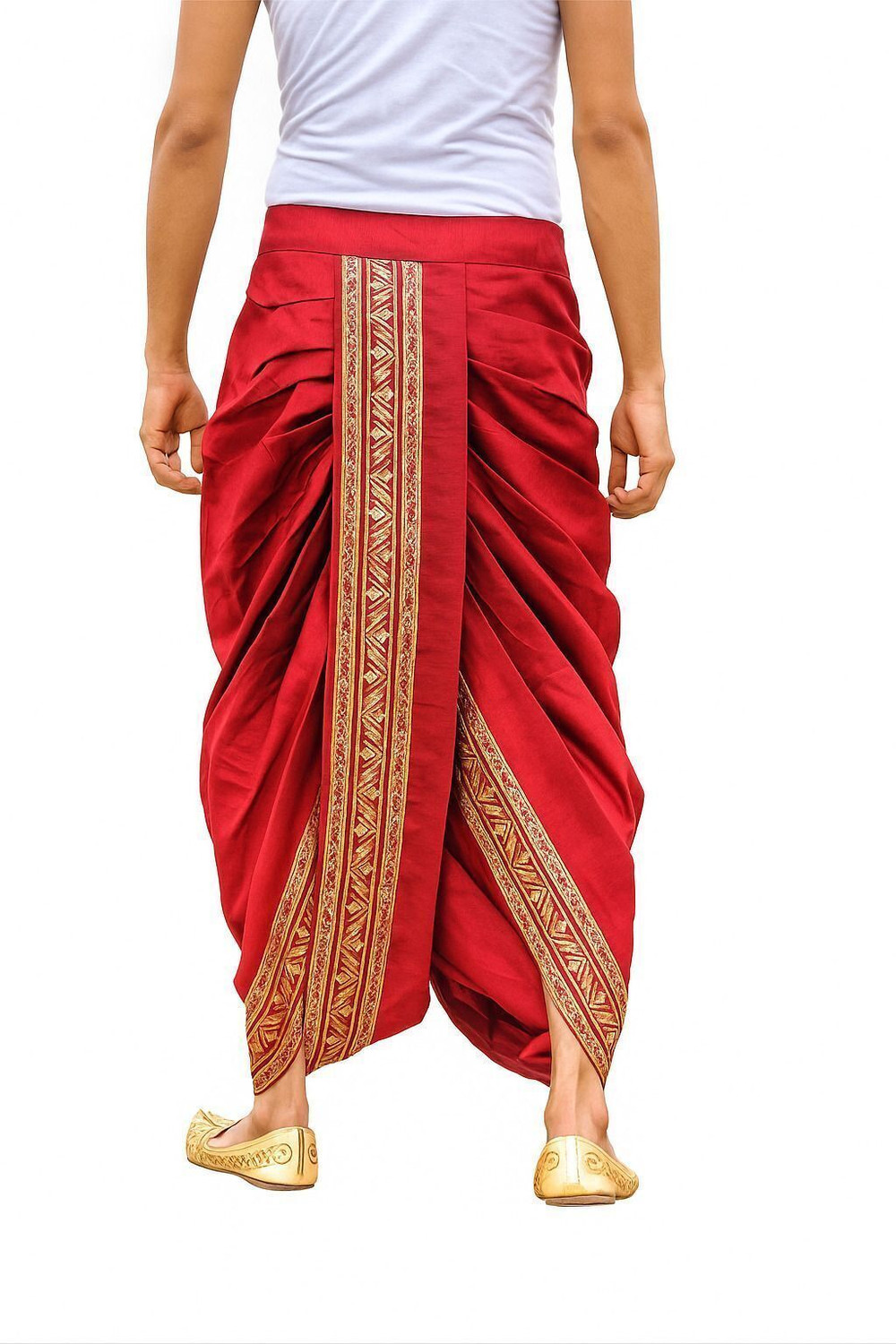Image of AMIT ONLINE Stylish Ready To Ware Pant Cutting Solid Men Dhoti